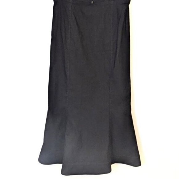 NWT Anthropologie | Cecily Fit & Flare Button Front Sweetheart Dress Black | XS - Picture 7 of 11